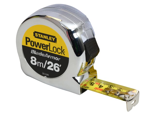 STANLEY PowerLock® BladeArmor® Pocket Tape 8m/26ft (Width 25mm)