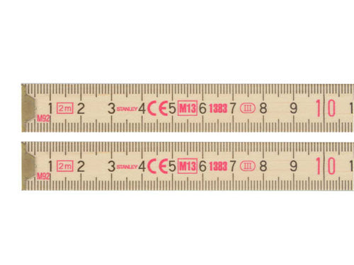 STANLEY Wooden Folding Rule 2m