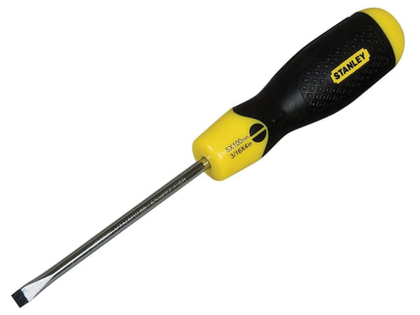 STANLEY Cushion Grip Screwdriver, Flared Tip 5 x 100mm