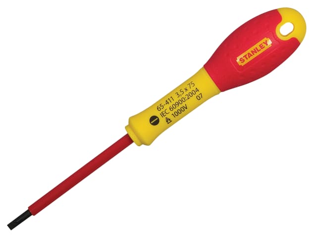 STANLEY FatMax VDE Screwdriver, Parallel Tip 4.0 x 100mm