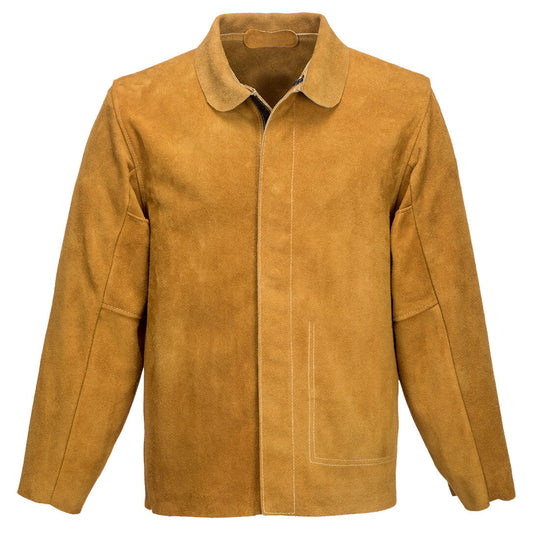 Portwest Leather Welding Jacket SW34 in Tan color