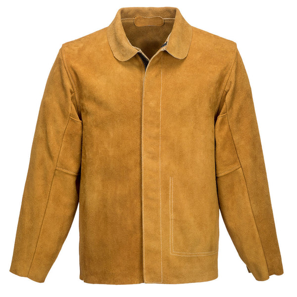 Portwest Leather Welding Jacket SW34 in Tan color