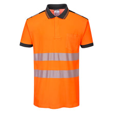 Portwest PW3 Hi-Vis Cotton Comfort Short Sleeve Polo Shirt - Orange/Yellow - T180