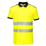 Portwest PW3 Hi-Vis Cotton Comfort Short Sleeve Polo Shirt - Orange/Yellow - T180 - thumbnail 3