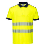 Portwest PW3 Hi-Vis Cotton Comfort Short Sleeve Polo Shirt - Orange/Yellow - T180 - thumbnail 4