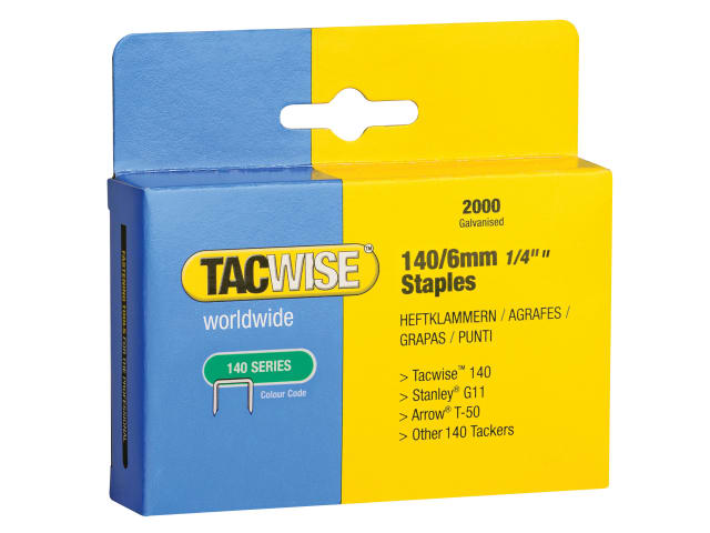 Tacwise 140 Series Staples 6mm (Type T50 G) (Pack 2000)