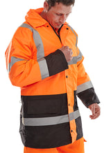 Beeswift Hi-Vis Fleece Lined Traffic Jacket - thumbnail 1