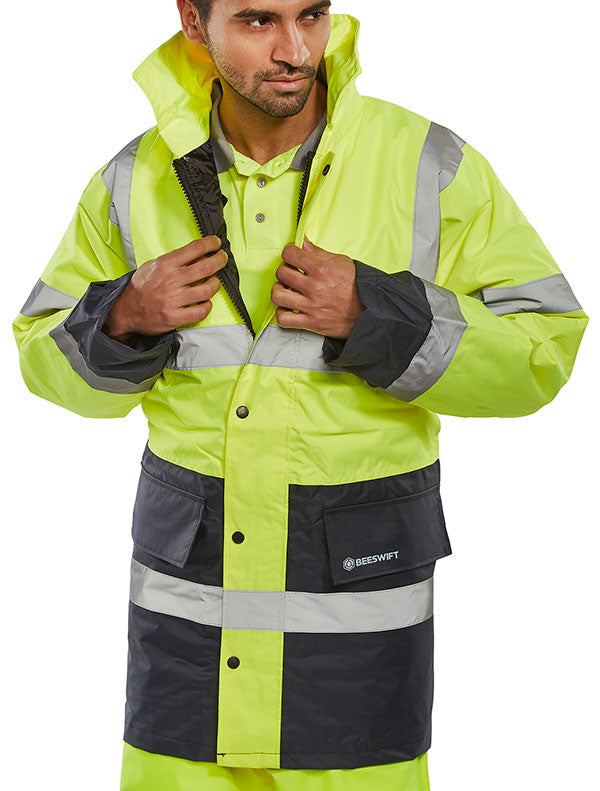 Beeswift Two Tone Fleece Lined Constructor Traffic Jacket