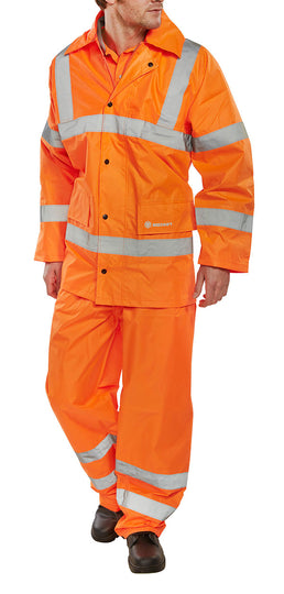 Beeswift Hi-Vis Lightweight Waterproof Suit