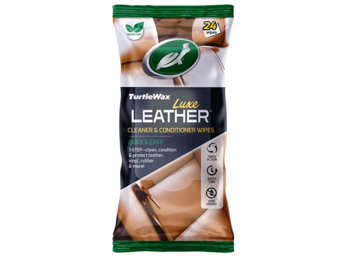 Turtle Wax Luxe Leather Cleaner & Conditioner Wipes (Pack of 24)