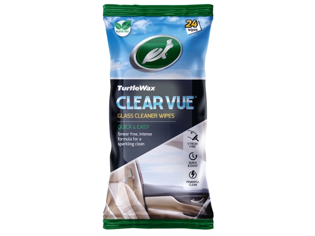 Turtle Wax Clear Vue Glass Cleaner Wipes (Pack of 24)