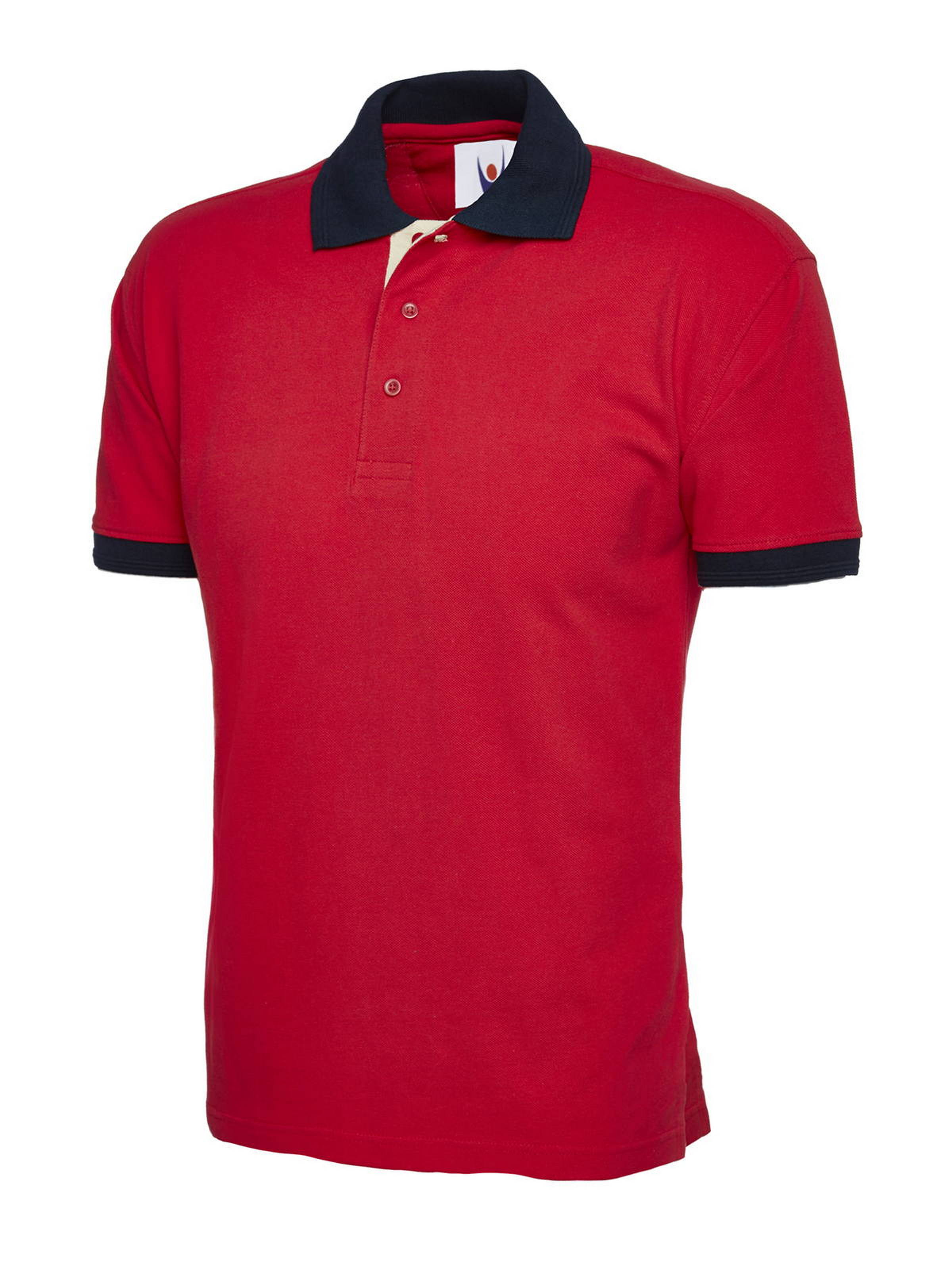 Uneek Contrast Poloshirt UC107 - Red