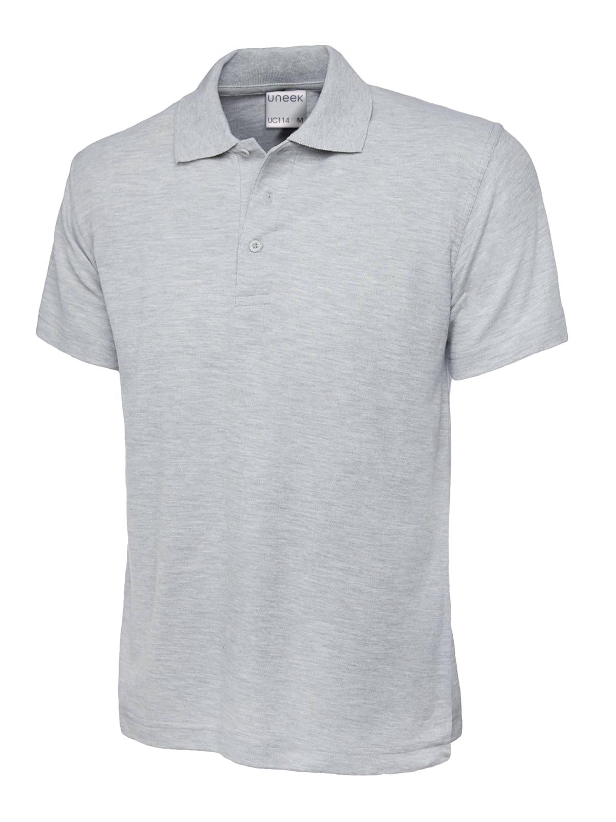 Uneek Men's Ultra Cotton Poloshirt UC114 - Heather Grey