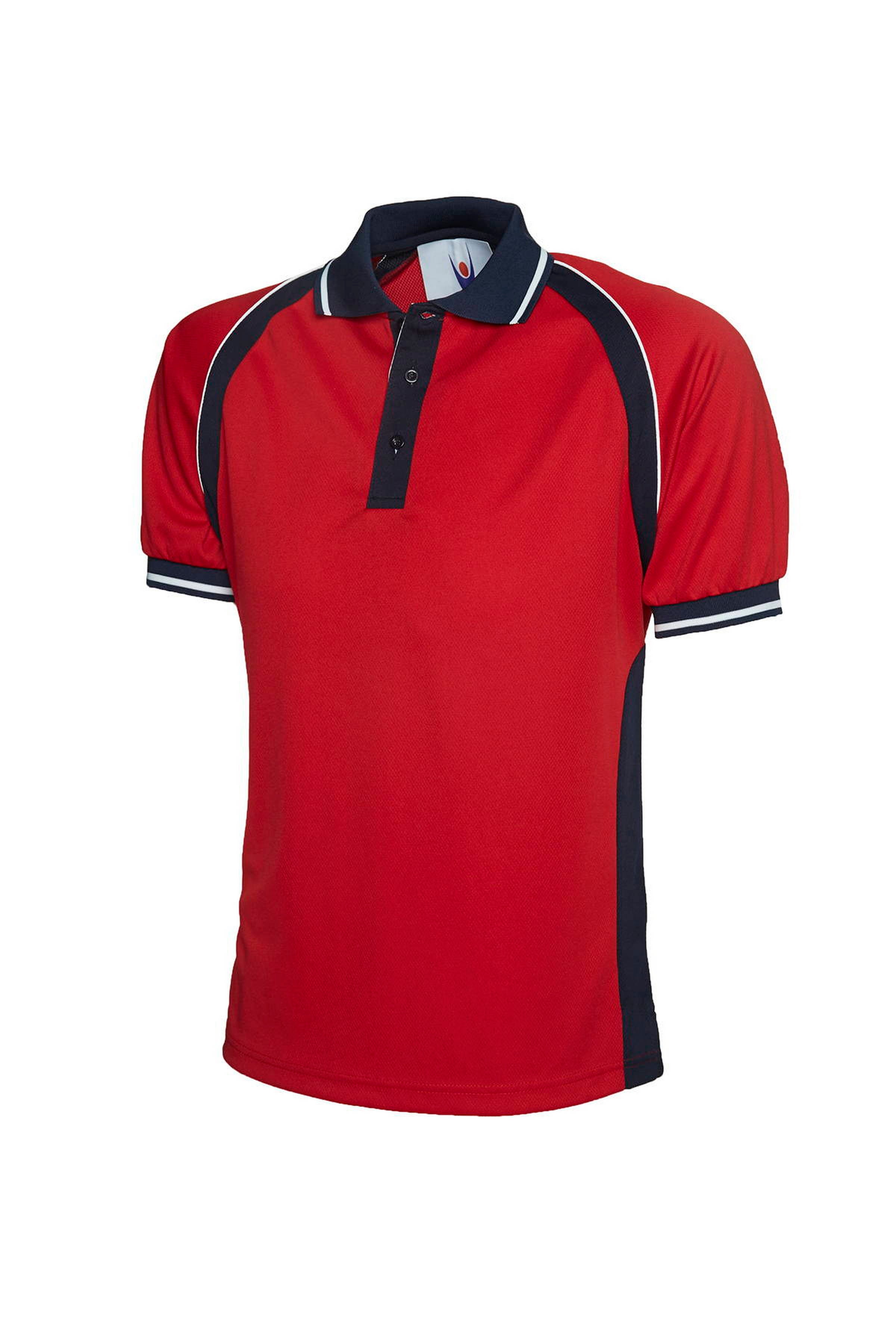 Uneek Sports Poloshirt UC123 - Red/Navy