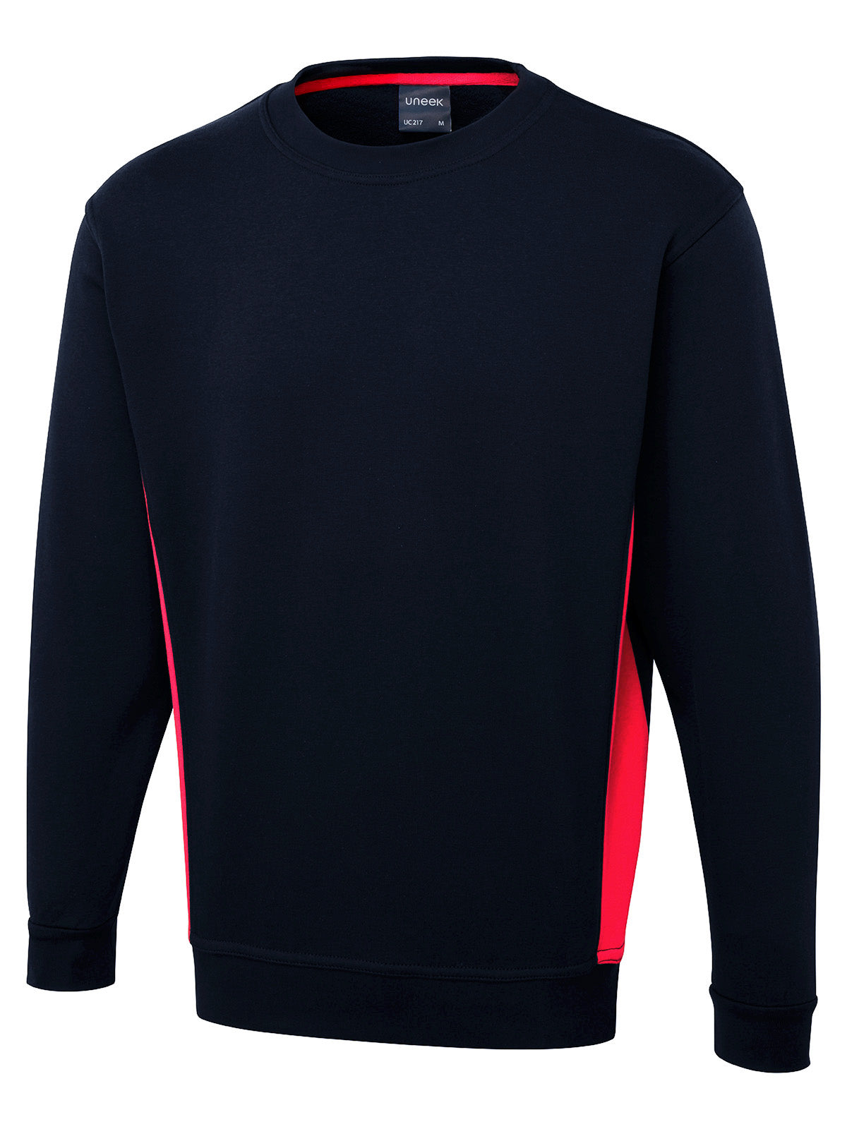 Uneek Two Tone Crew New Sweatshirt UC217 - Navy/Red