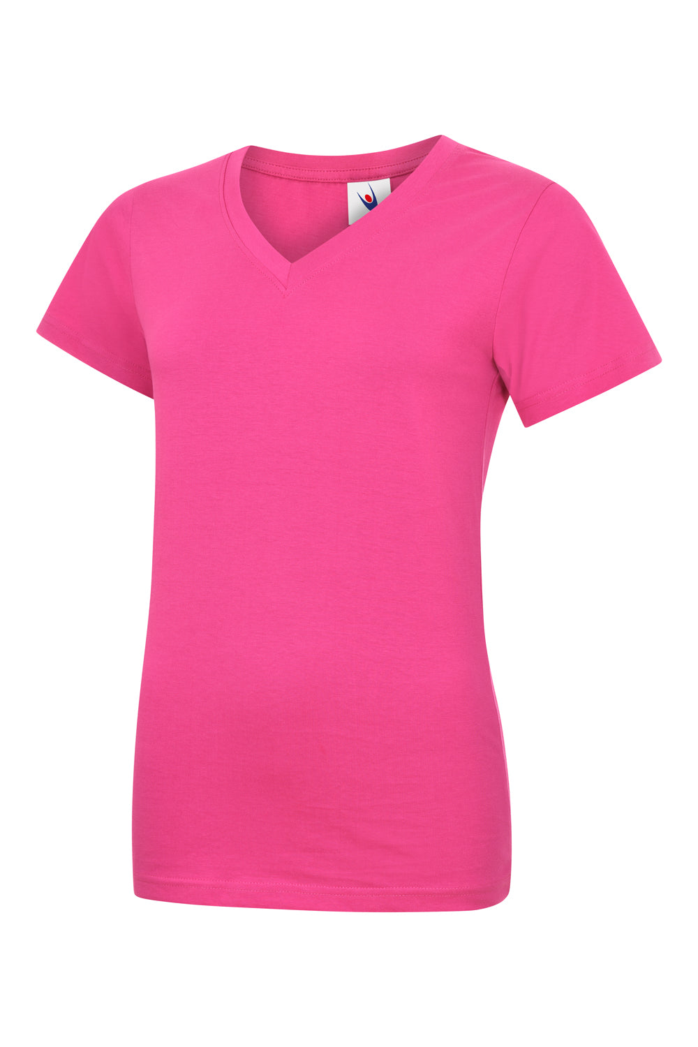 Uneek Ladies Classic V Neck T Shirt UC319 - Hot Pink