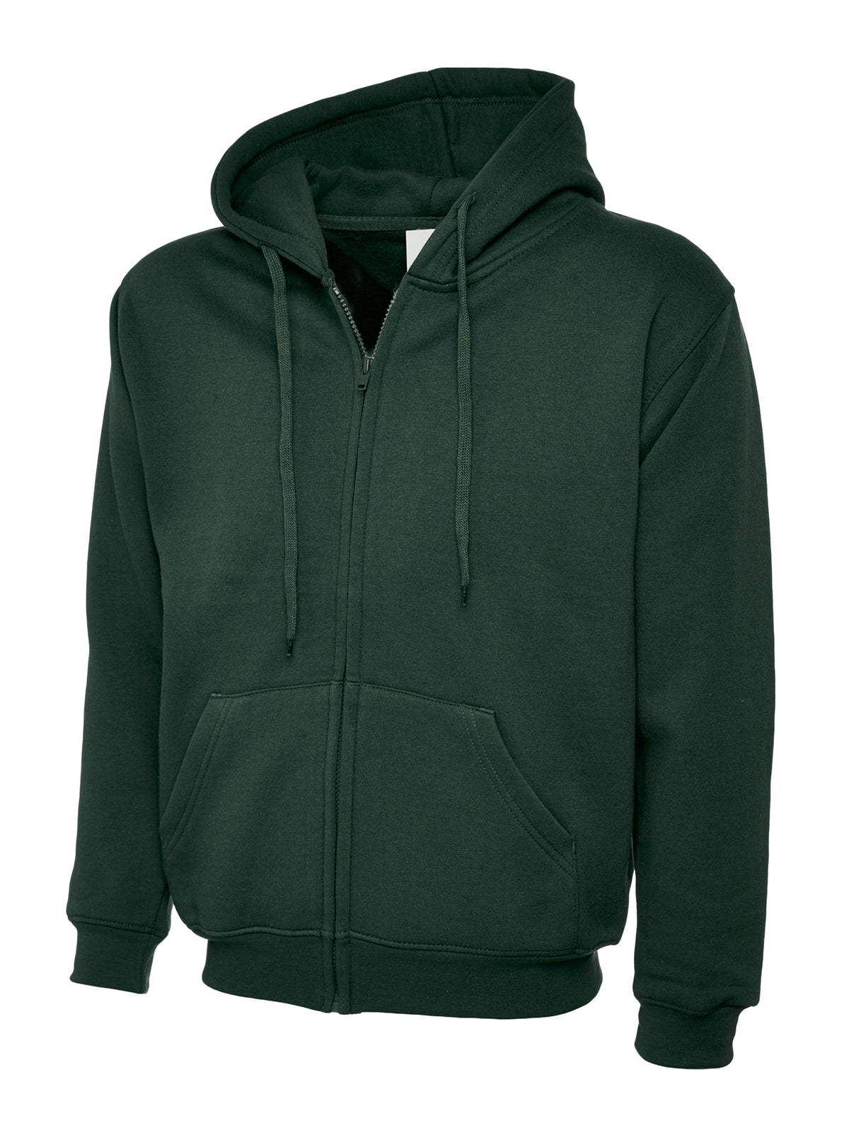 Uneek Adults Unisex Classic Full Zip Hooded Sweatshirt UC504 - Bottle Green