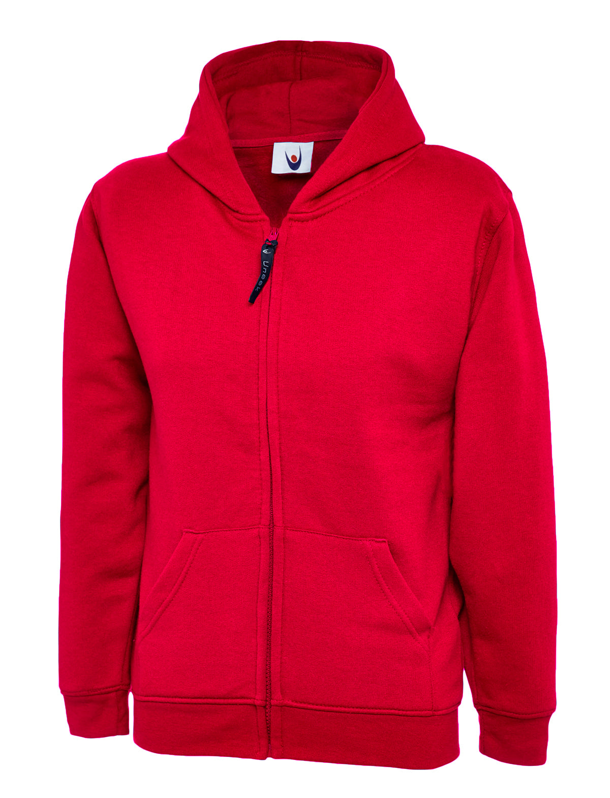 Uneek Childrens Classic Full Zip Hooded Sweatshirt UC506 - Red