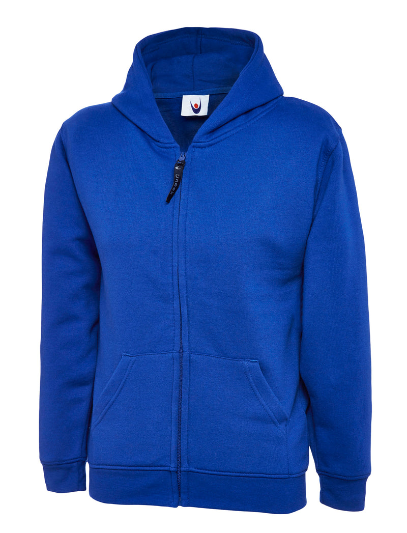 Uneek Childrens Classic Full Zip Hooded Sweatshirt UC506 - Royal
