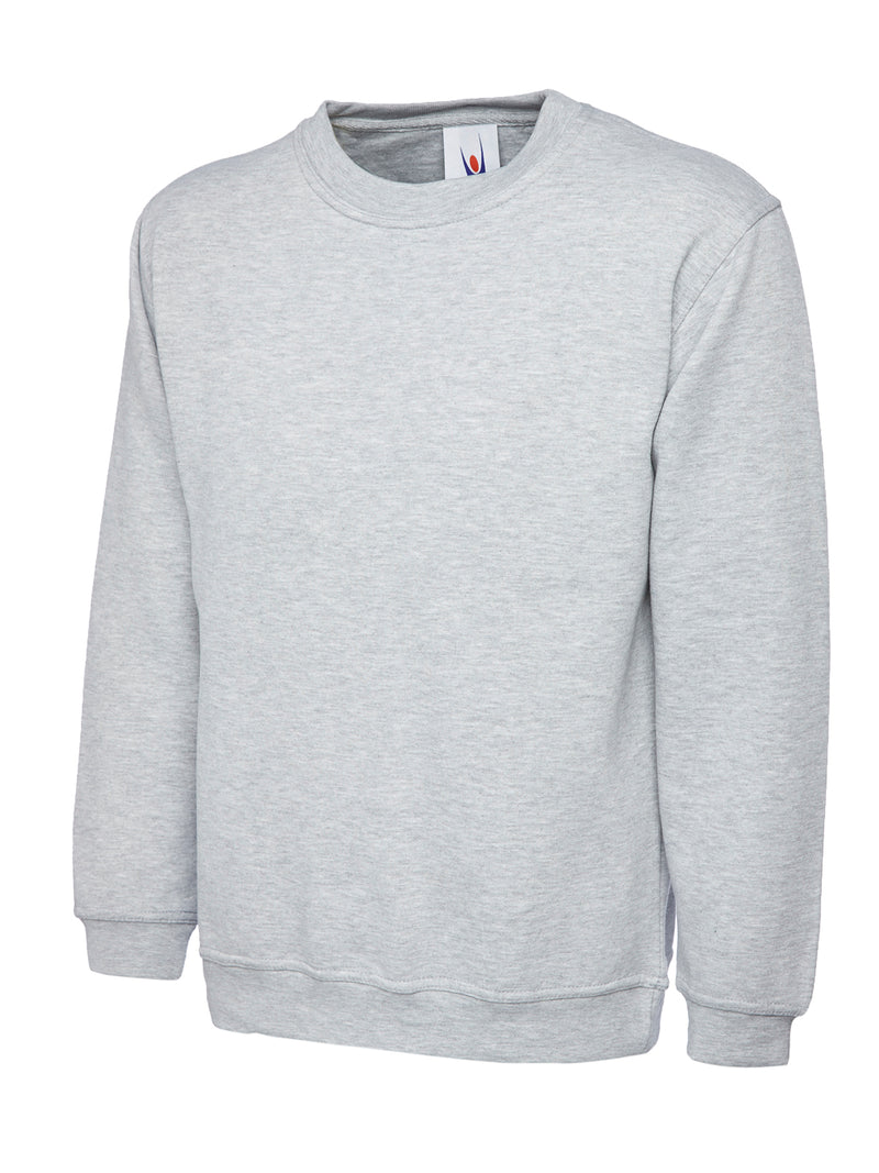 Uneek Ladies Deluxe Crew Neck Sweatshirt UC511 - Heather Grey