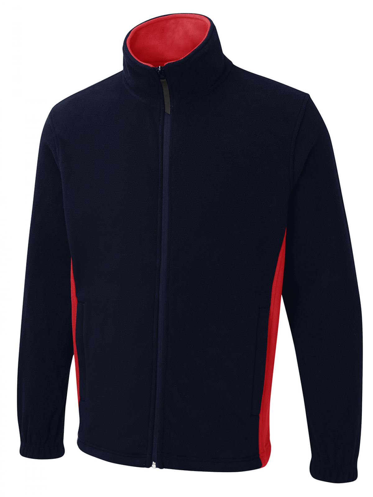 Uneek Two Tone Full Zip Fleece Jacket UC617 - Navy/Red