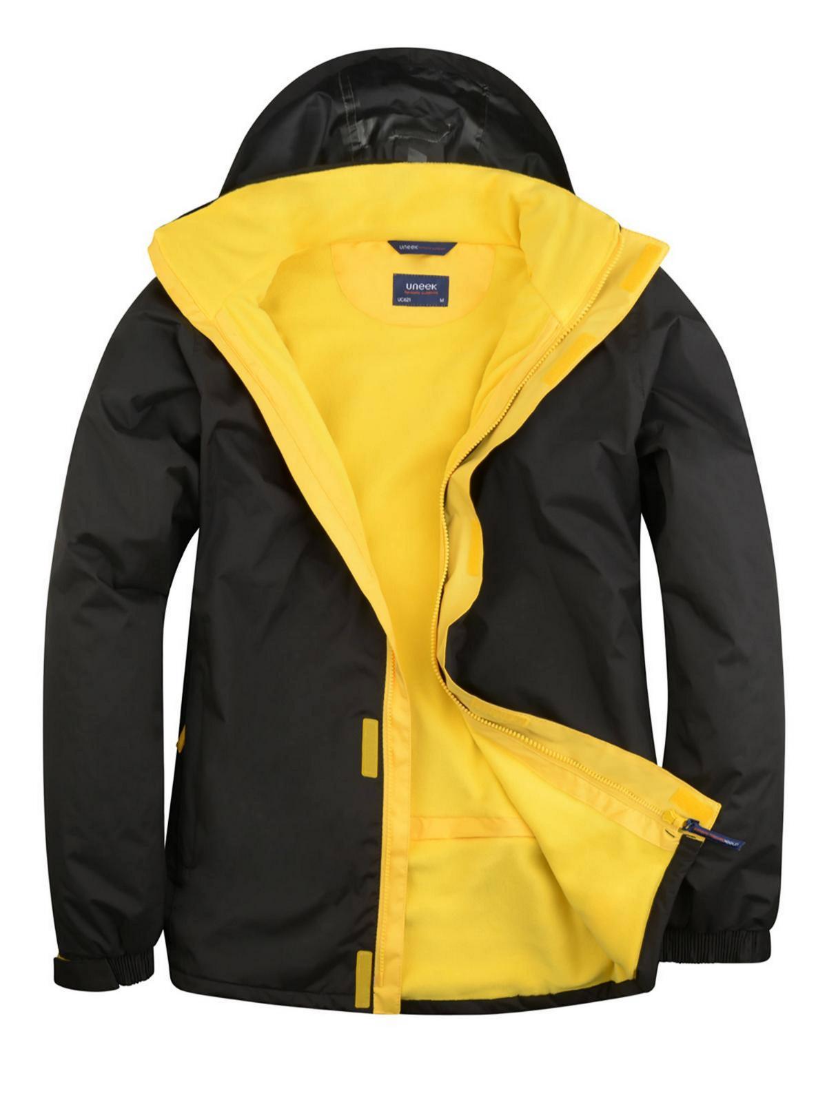 Uneek Deluxe Outdoor Jacket UC621 - Black/Submarine Yellow