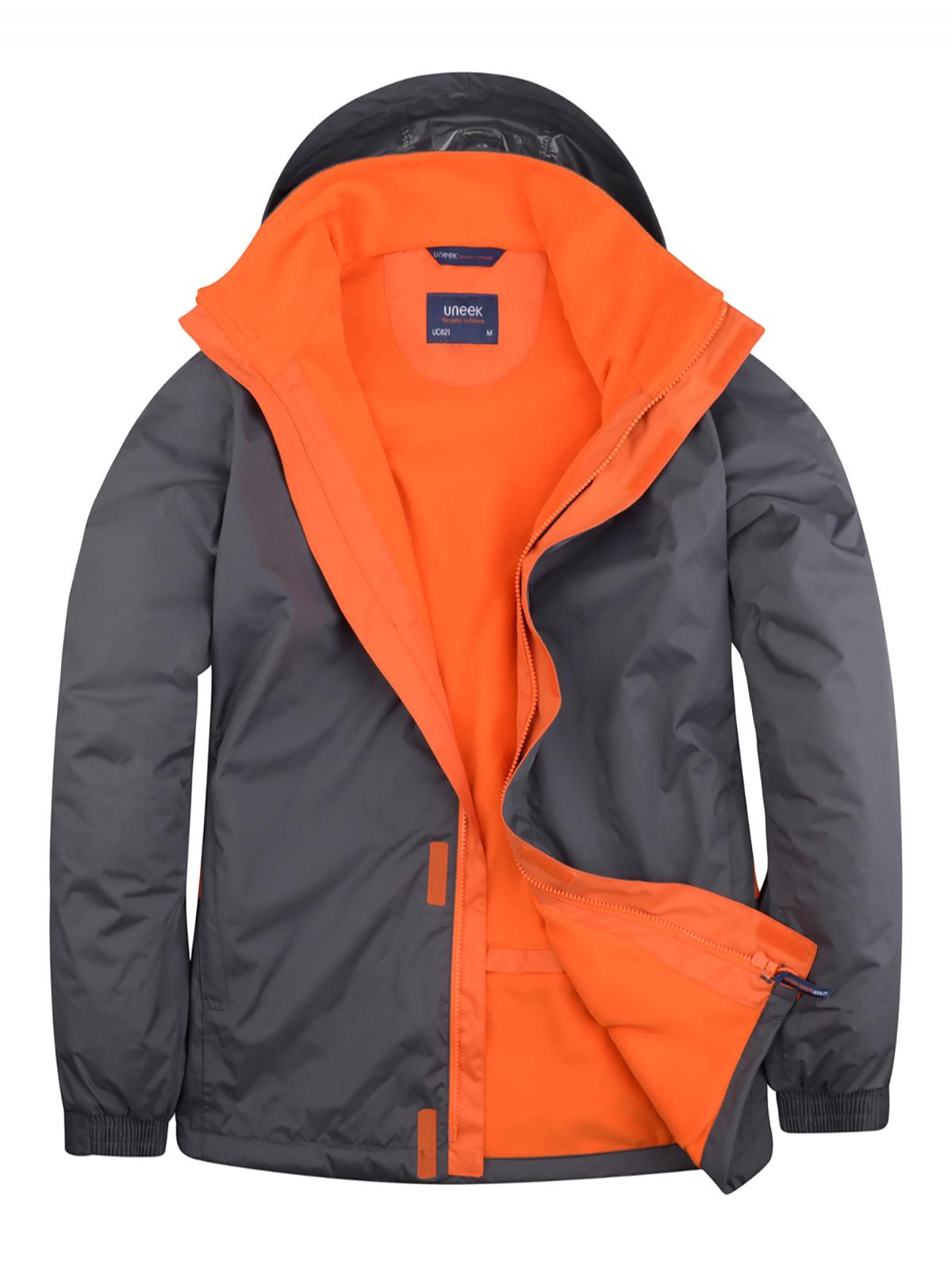 Uneek Deluxe Outdoor Jacket UC621 - Deep Grey/Fiery Orange