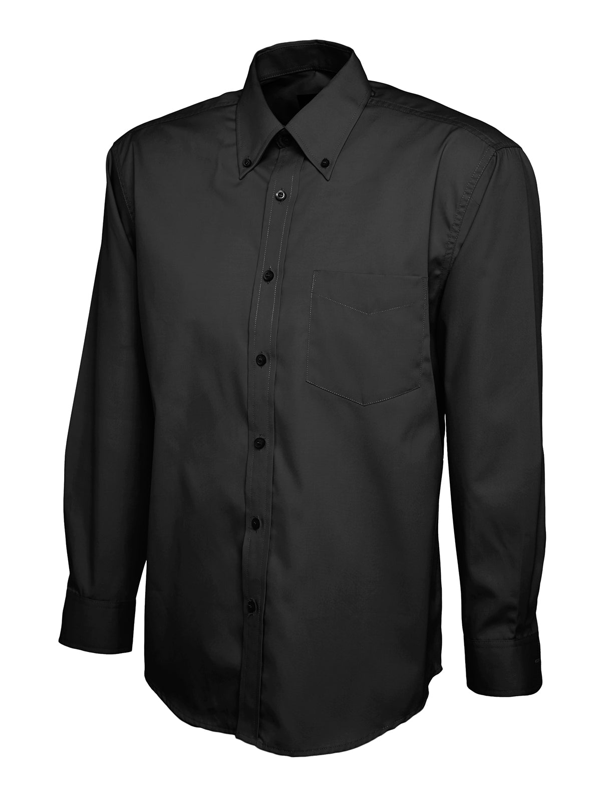 Uneek Mens Pinpoint Oxford Full Sleeve Shirt UC701 - Black