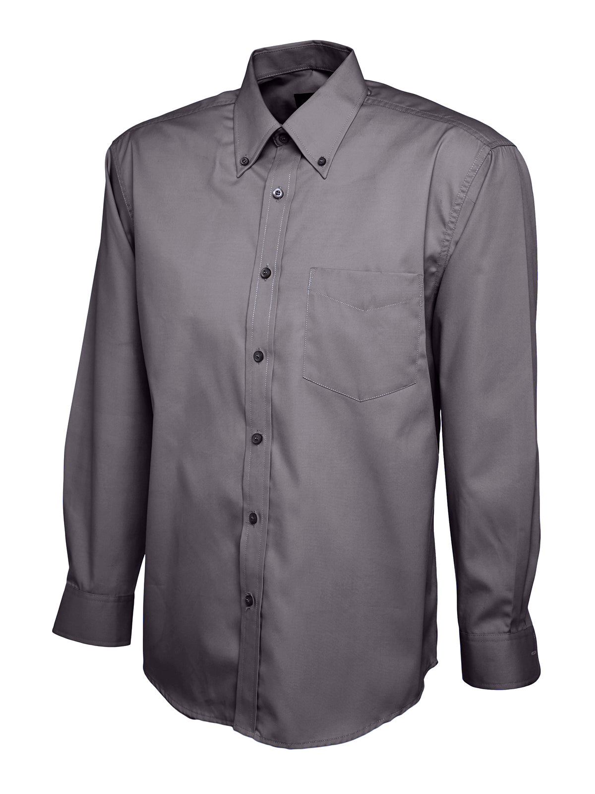 Uneek Mens Pinpoint Oxford Full Sleeve Shirt UC701 - Charcoal