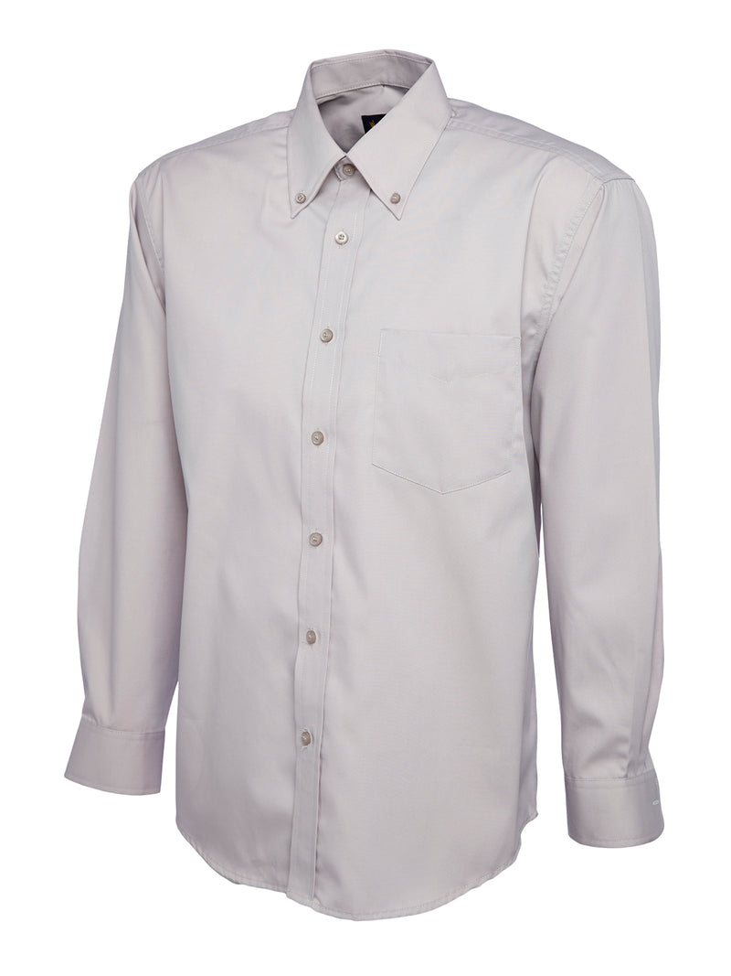 Uneek Mens Pinpoint Oxford Full Sleeve Shirt UC701 - Silver Grey