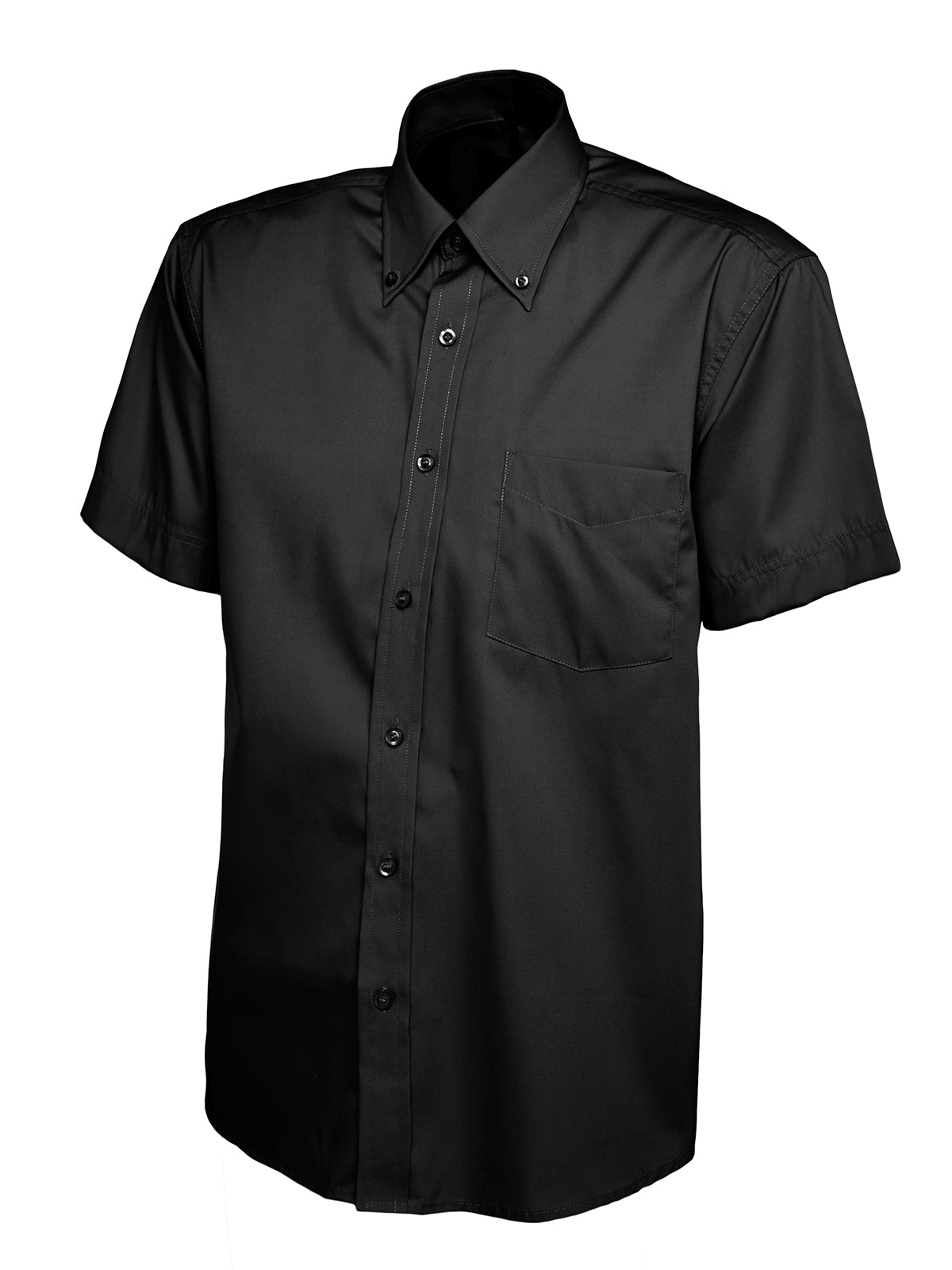 Uneek Mens Pinpoint Oxford Half Sleeve Shirt UC702 - Black
