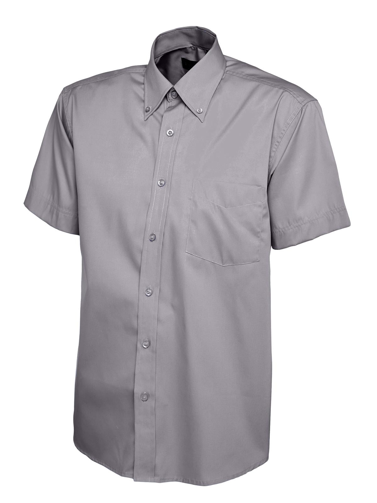 Uneek Mens Pinpoint Oxford Half Sleeve Shirt UC702 - Charcoal