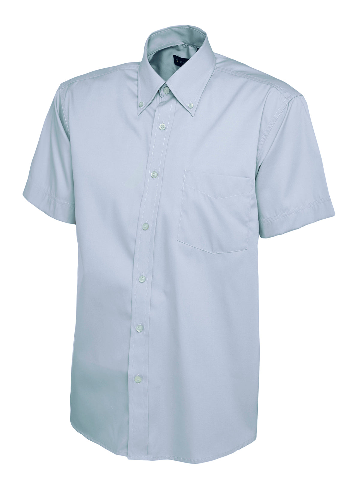 Uneek Mens Pinpoint Oxford Half Sleeve Shirt UC702 - Light Blue