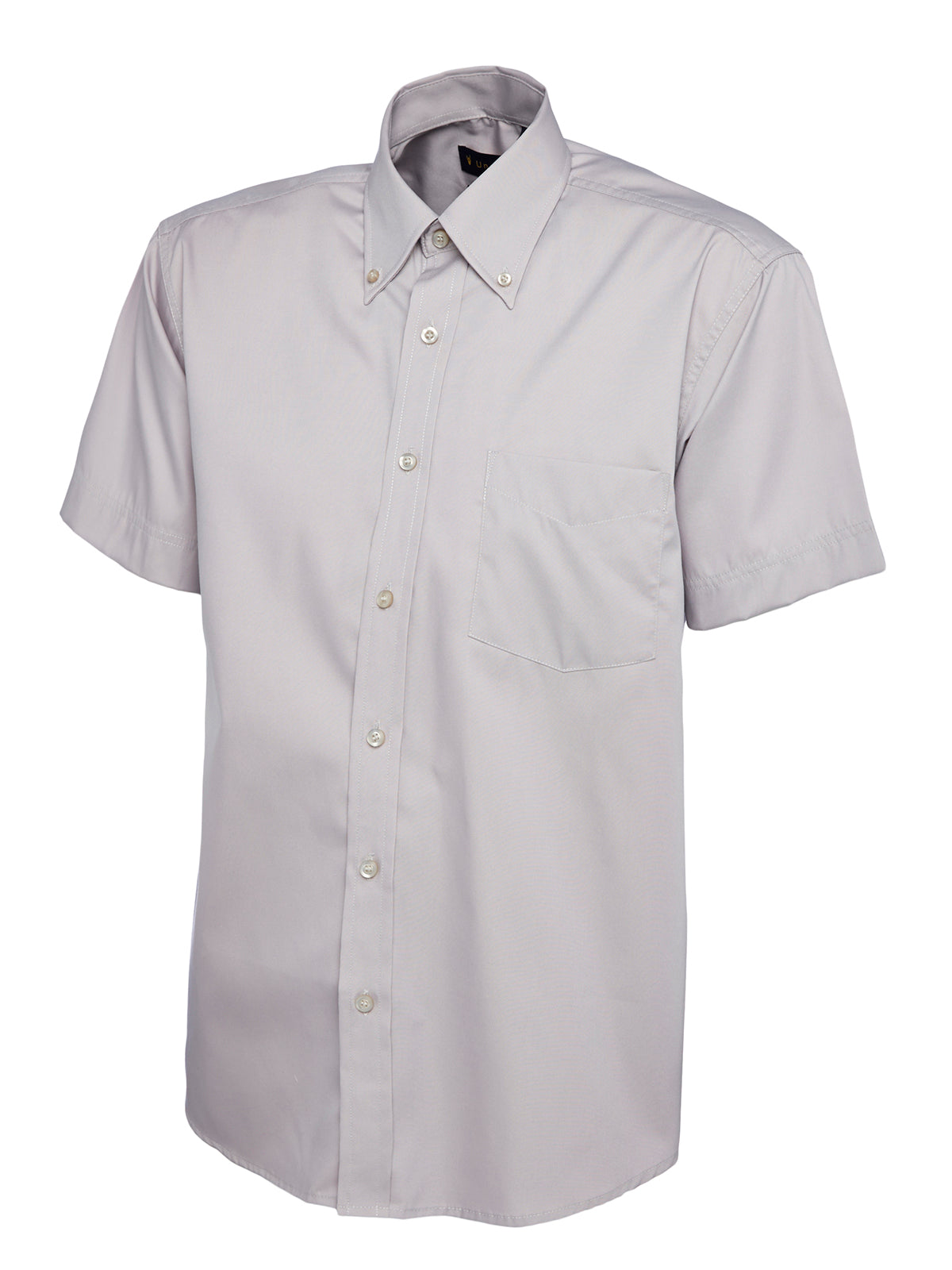 Uneek Mens Pinpoint Oxford Half Sleeve Shirt UC702 - Silver Grey