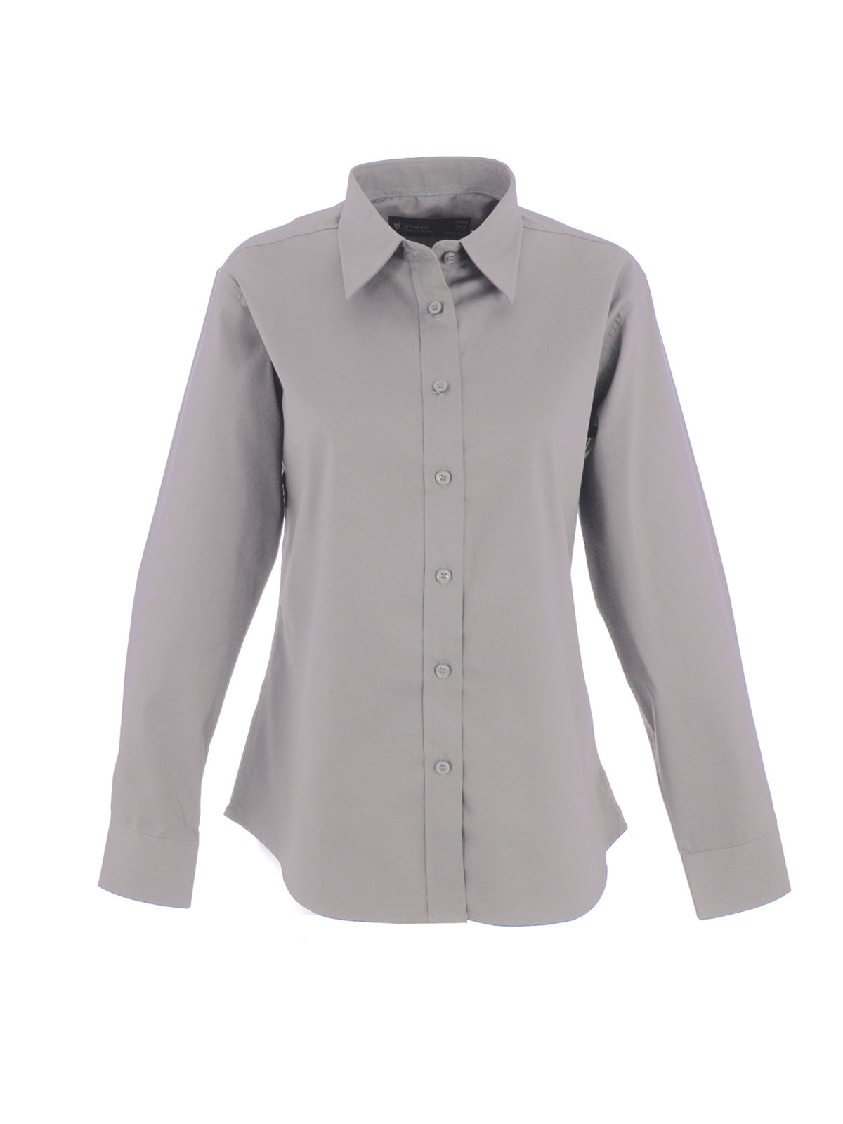 Uneek Ladies Pinpoint Oxford Full Sleeve Shirt UC703 - Silver Grey