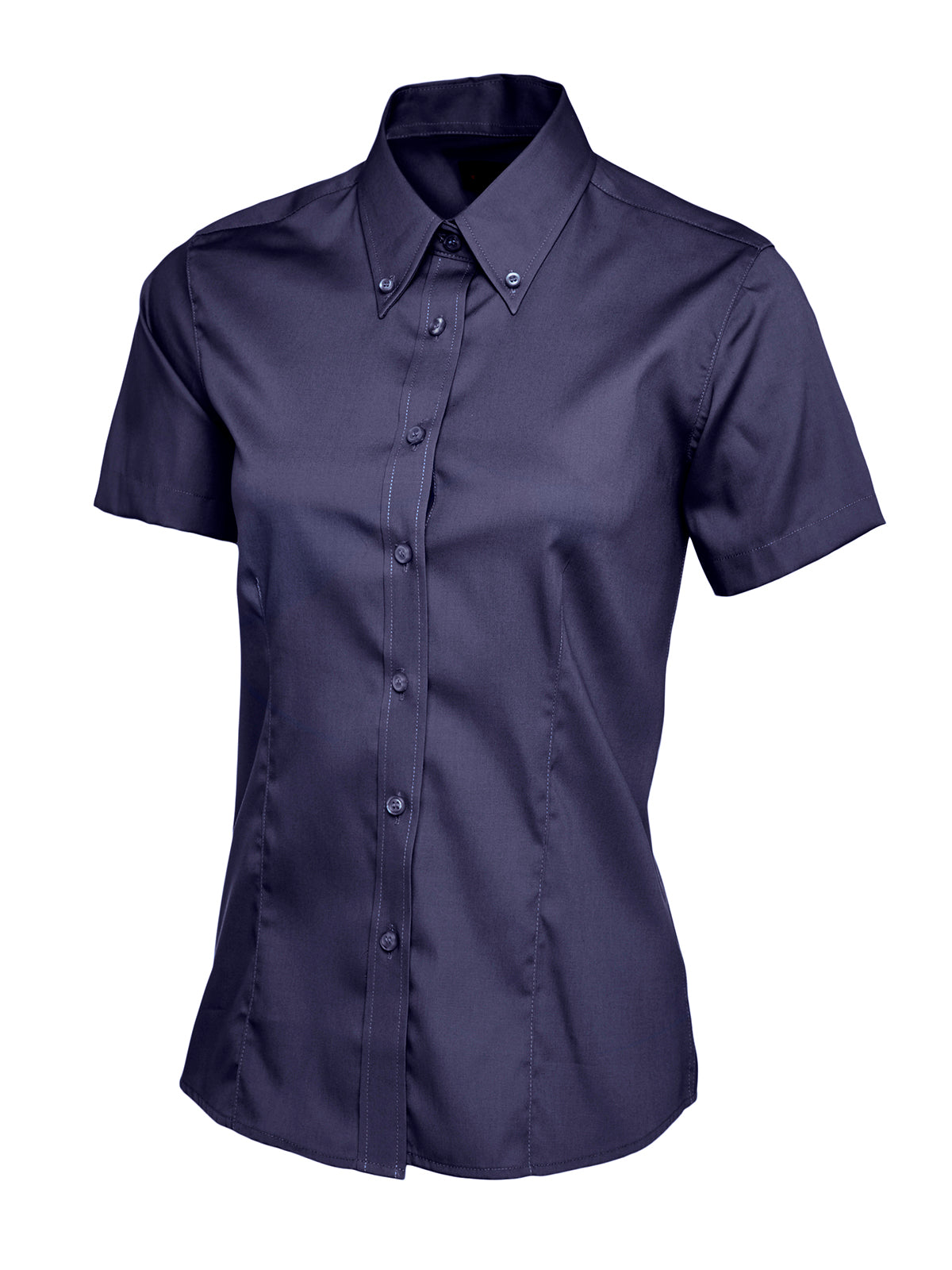 Uneek Ladies Pinpoint Oxford Half Sleeve Shirt UC704 - Navy