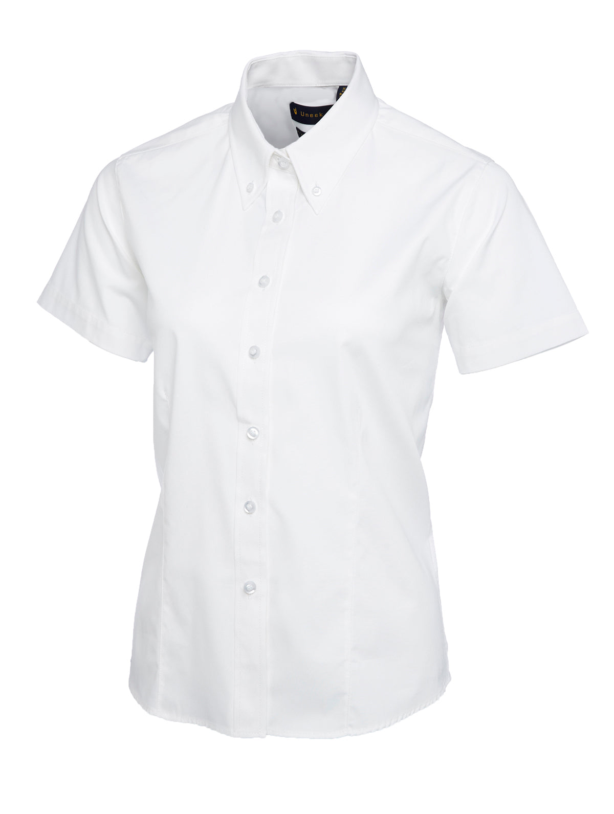 Uneek Ladies Pinpoint Oxford Half Sleeve Shirt UC704 - White
