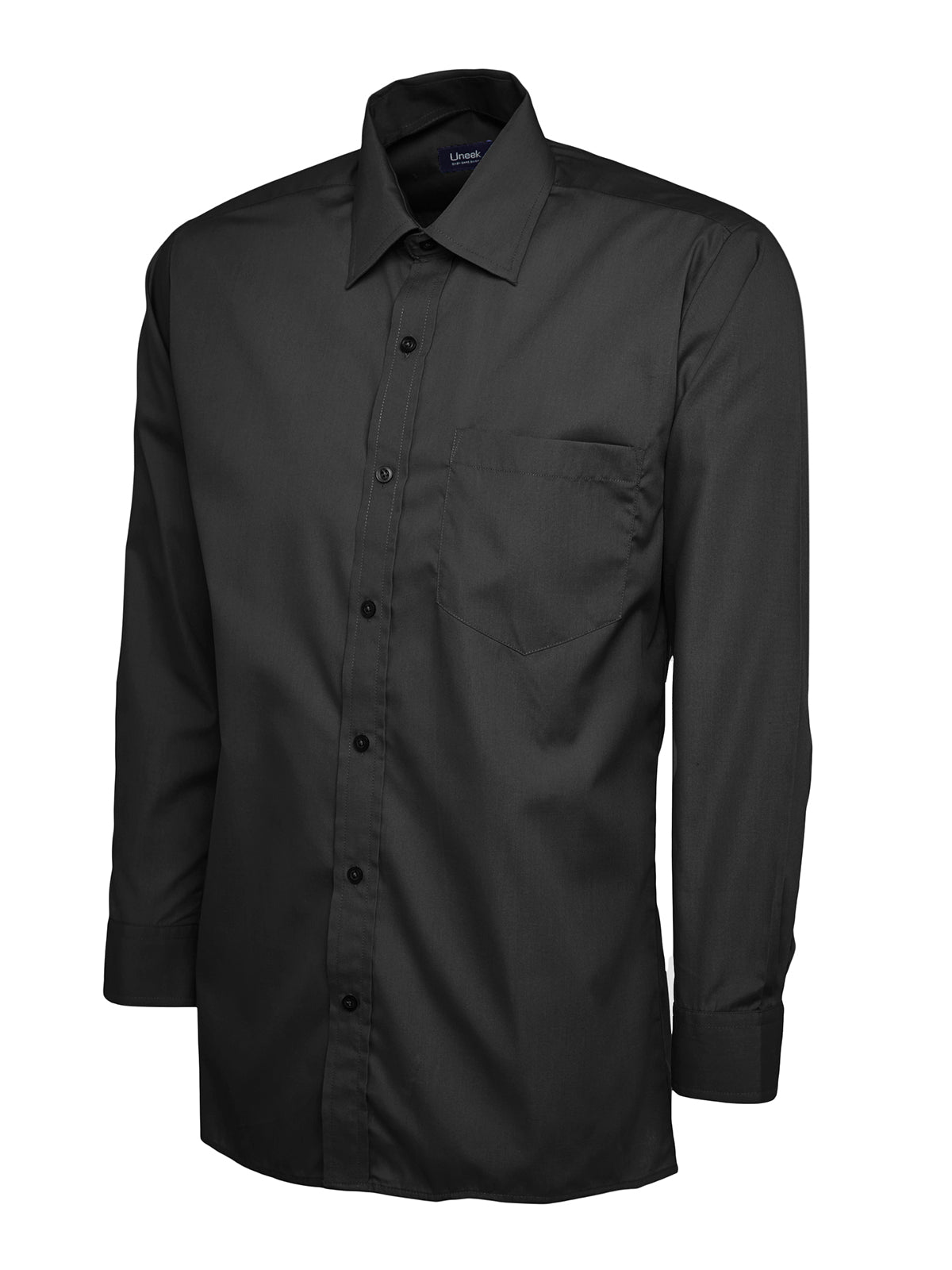 Uneek Mens Poplin Full Sleeve Shirt UC709 - Black