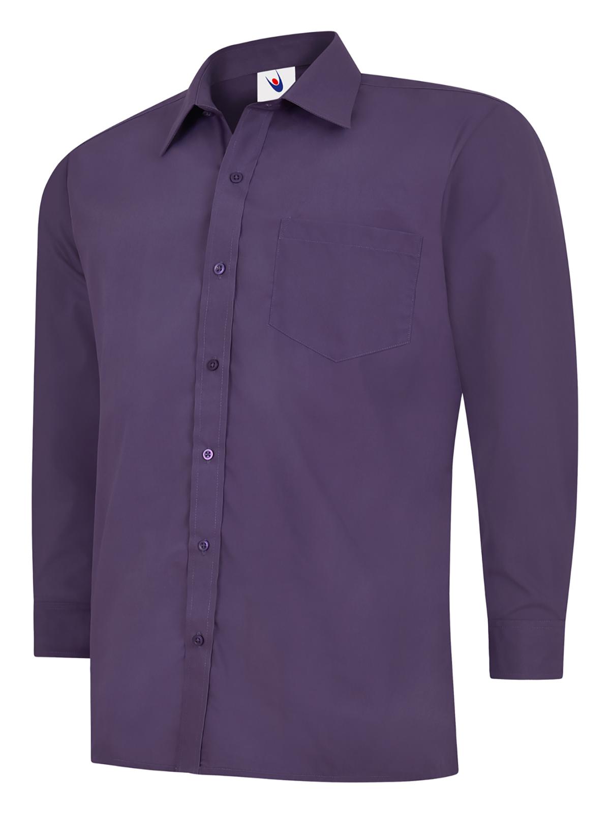 Uneek Mens Poplin Full Sleeve Shirt UC709 - Purple