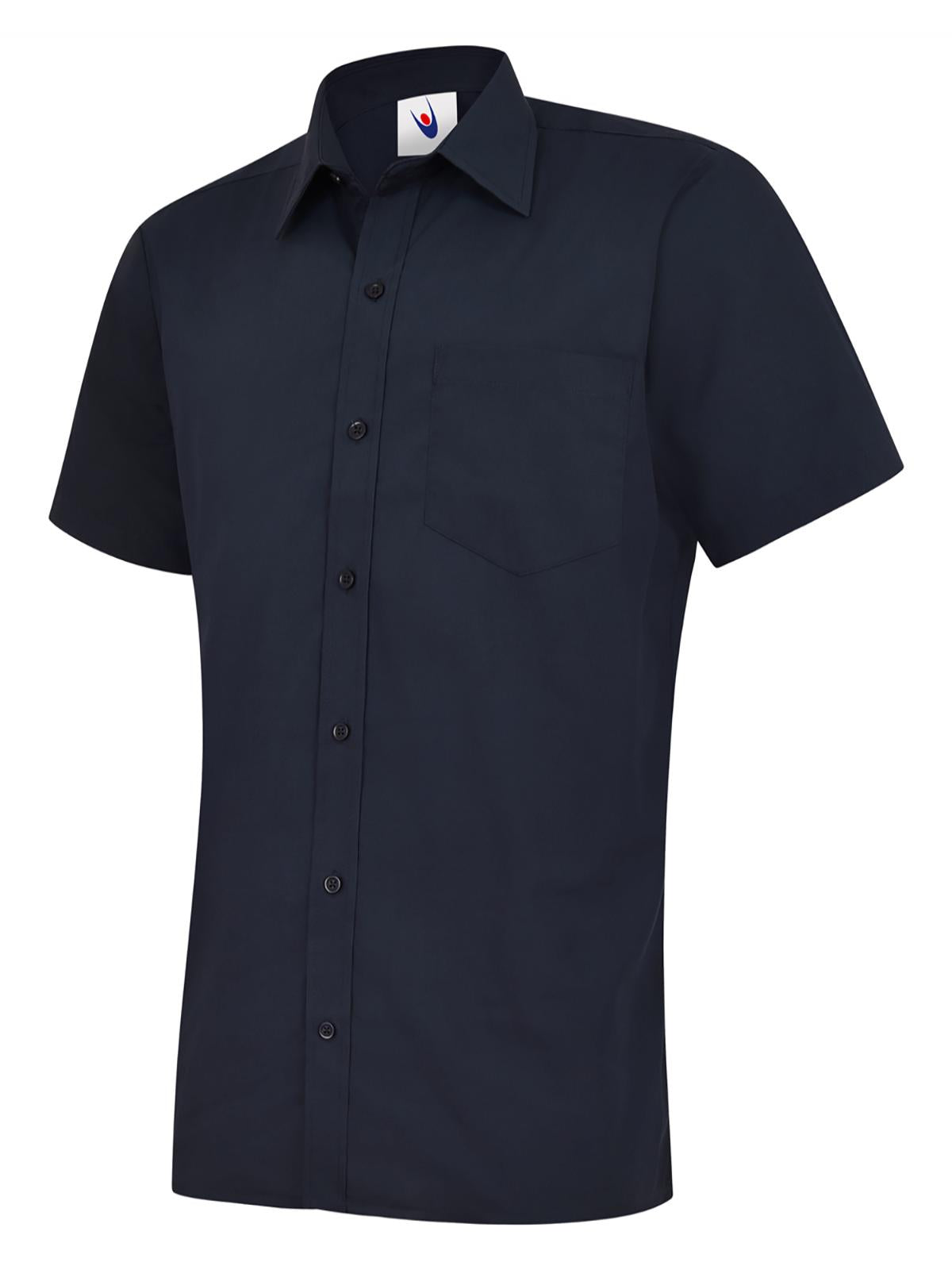 Uneek Mens Poplin Half Sleeve Shirt UC710 - Navy