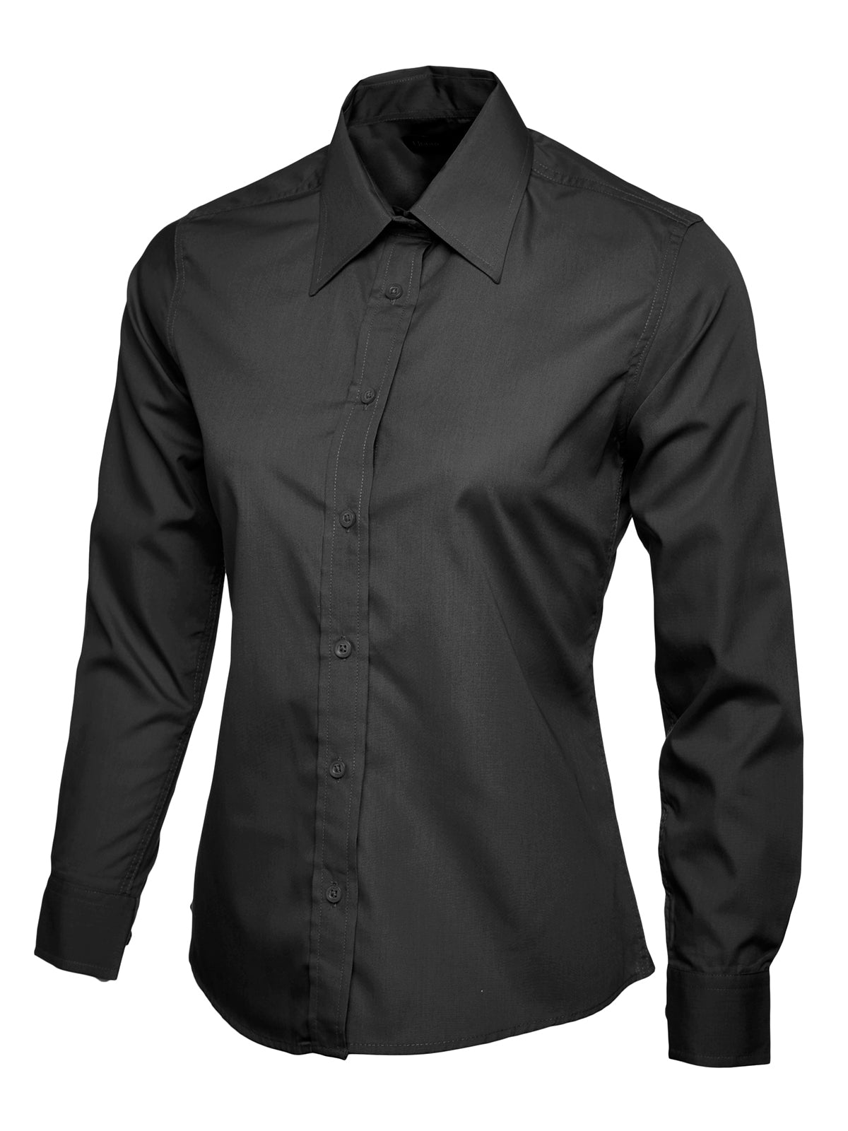 Uneek Ladies Poplin Full Sleeve Shirt UC711 - Black