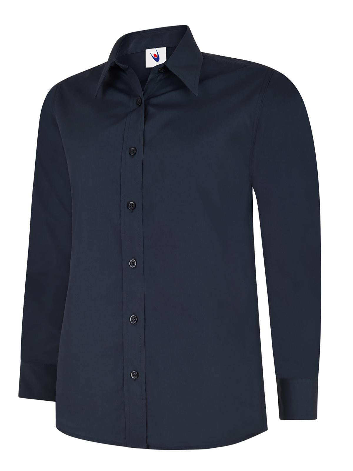 Uneek Ladies Poplin Full Sleeve Shirt UC711 - Navy