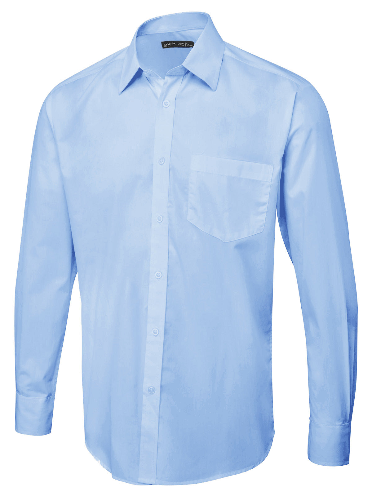 Uneek Men's Long Sleeve Poplin Shirt UC713 - Light Blue