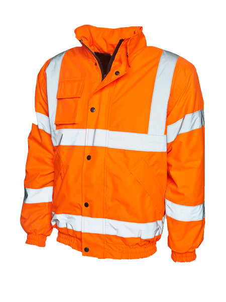 Uneek High Visibility Bomber Jacket UC804 - Orange