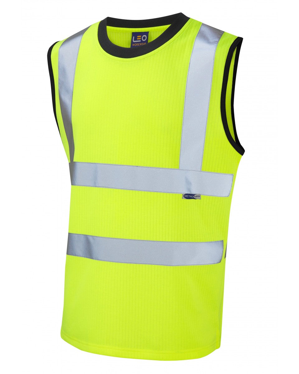 Leo Workwear Ashford Iso 20471 Cl 2 Comfort Sleeveless T-Shirt