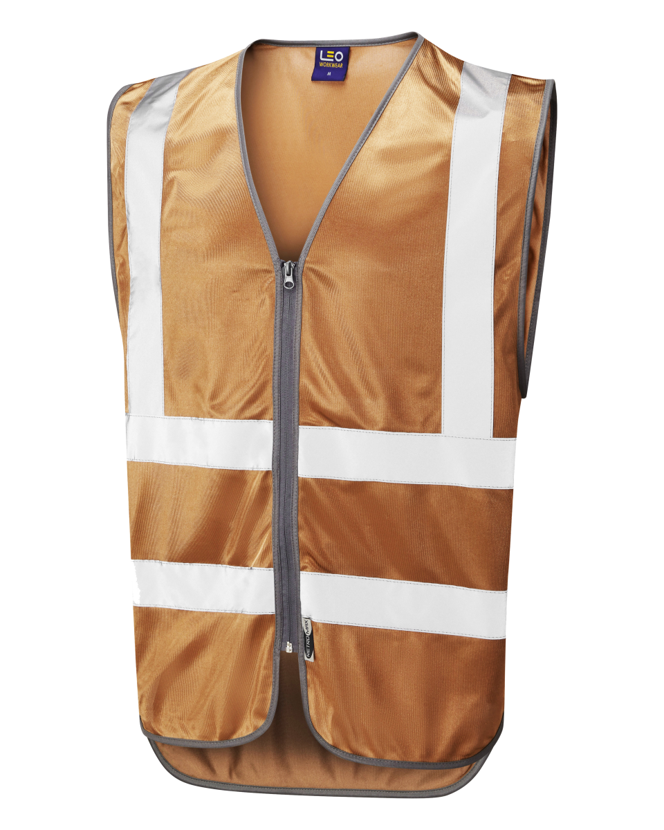 Leo Workwear Commodore Reflective Bronze/Silver/Gold Hi-Vis Vest