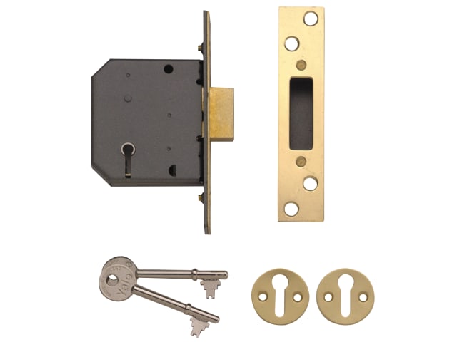 Yale Locks PM552 5 Level Mortice Deadlock - 7mm 2.5in Polished Brass