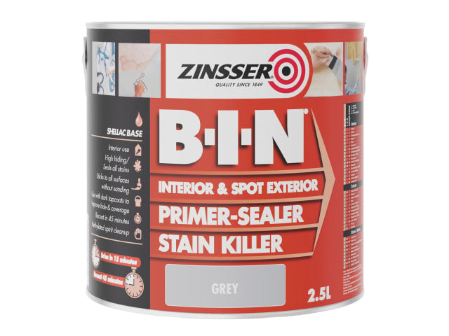 Zinsser B.I.N® Primer, Sealer & Stain Killer - Grey 2.5L