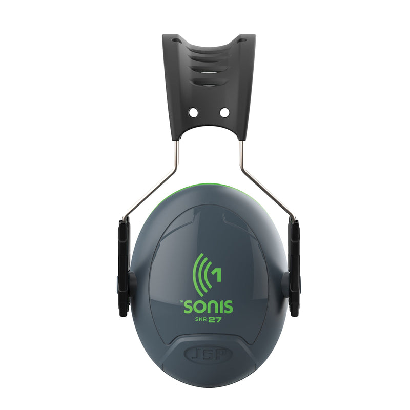 JSP Sonis1 Adjustable Ear Defenders 27dB SNR - Grey / Green