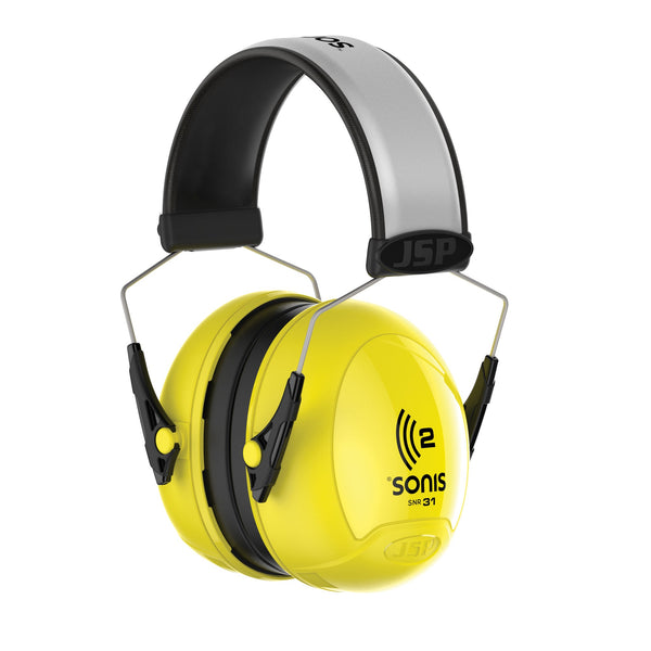 JSP Sonis2 Extra Visibility Adjustable Ear Defenders - 31dB SNR